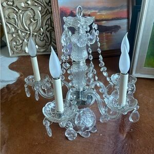 Elegant Crystal Chandelier with Silver Accents